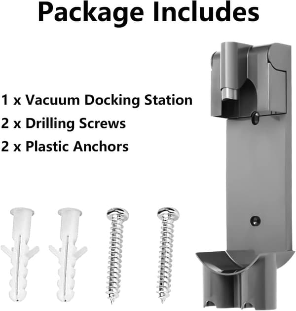 Väggfäste för Dyson V7/V8 dammsugare - Dammsugarfäste - inkluderar installationsmaterial