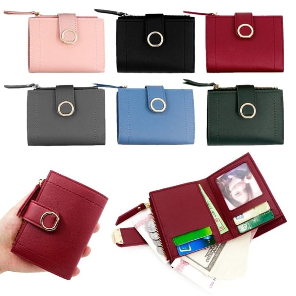 Kvinnlig kort plånbok kvinnlig clutch väska SVART svart