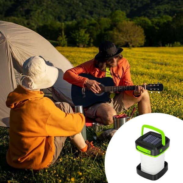 ING LED Camping Lantern, Oppladbar Solar og USB Nødlys, Sammenleggbare Camping Lanterner for Strømbrudd, Nattvandring og Camping