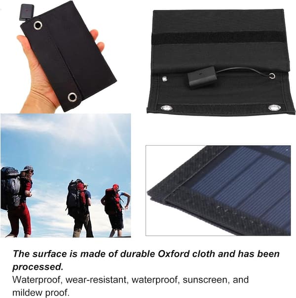 Solcellepanel-5 brett-Solcellepaneler er sammenleggbare-Solceller Oppladbart batteri -solcellepanel powerbank-15W 5V USB solcellepanel-solcellepaneler med