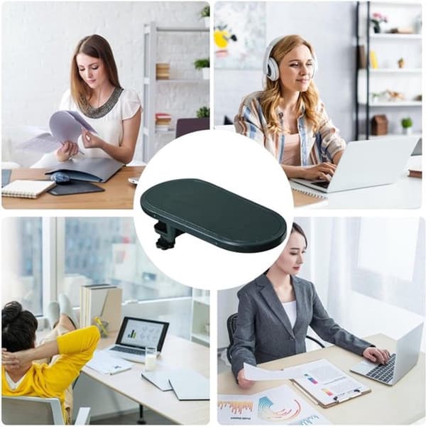 Ergonomiskt handledsstöd för skrivbord, 27×14cm, handledsstöd för laptop, svart