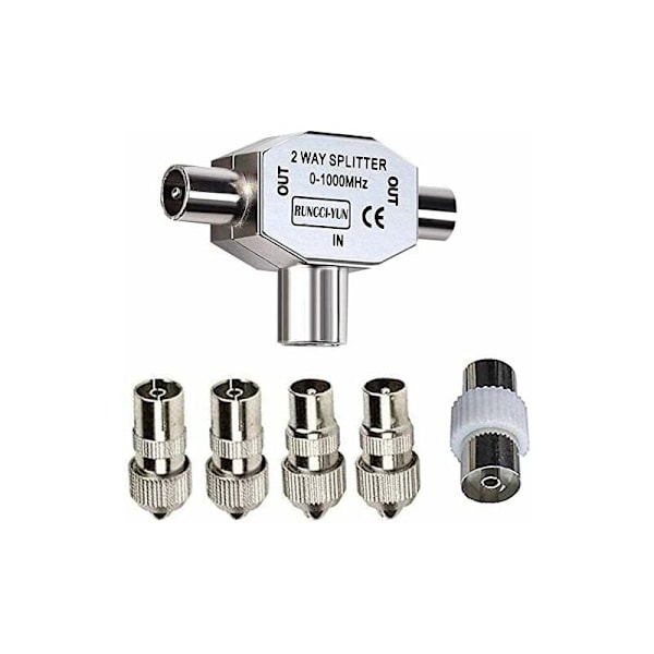 T-formet antenne splitter - 2-vejs antenne splitter - 2 DVB-T/BK stik