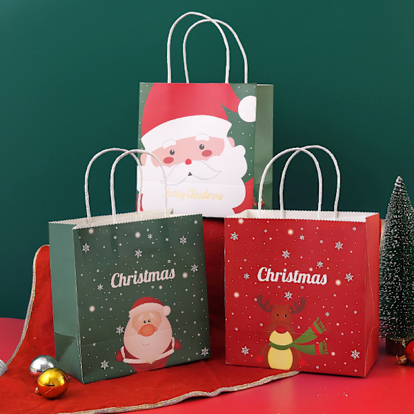2 st Julklappspåsar Julafton Presentpapper Påsar Barn Födelsedag Godis Snacks Leksaker Tygpåsar, Vitt Skägg Äldre Betterlif Sunmostar