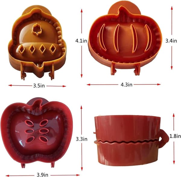 Tre-delt bageform sæt - småkageudstikker - bagning - mini kageform til fest - efterårs kageform - egnet til Thanksgiving, Halloween, jul