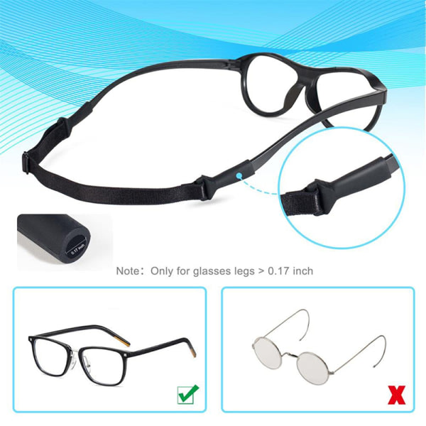 Brillerem med justerbar stropp, ingen hale, øyewear, 1 stk