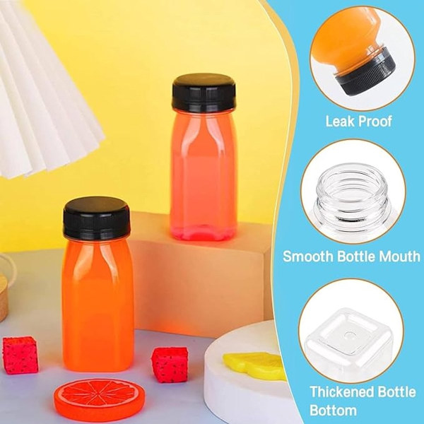 10-pack små klara vattenflaskor plast juiceflaskor mjölkflaskor dryckesbehållare mini plastflaskor återanvändbara för smoothies 120ml