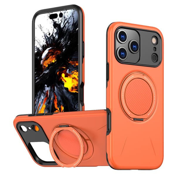 iPhone 17 -puhelinkotelo puhelintelineellä, oranssi