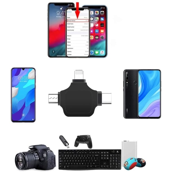 Adapter, kompatibel med Android/iphone/ipad, Lightning/ USB