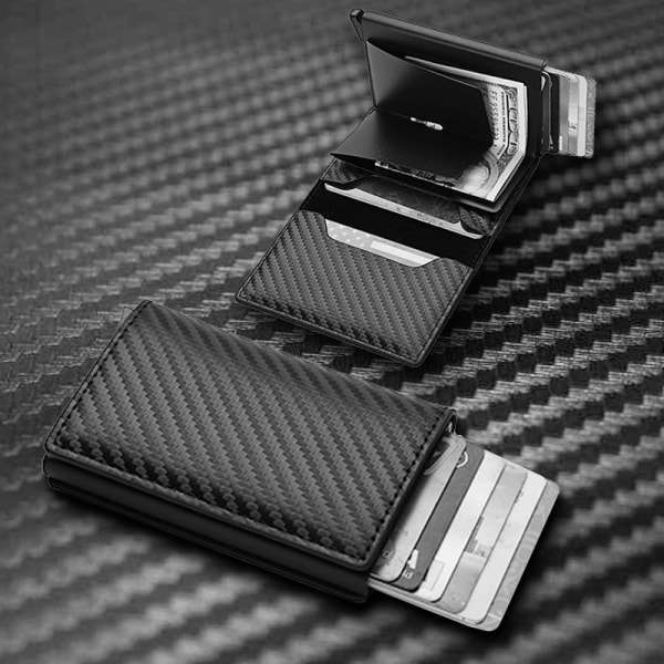 RFID-skyddad automatisk popup-korthållare för män Multi Card Wallet