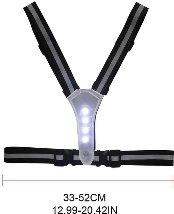 USB-C-laddande LED-reflekterande löparväst, säkerhetsvarning för nattträning, orange.