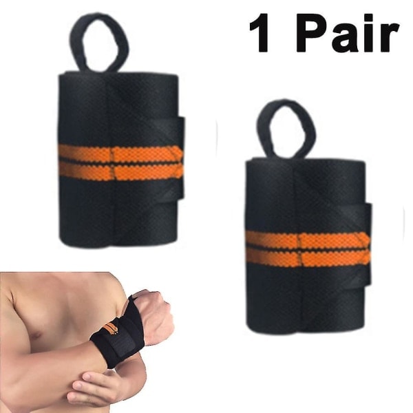 Weight Lifting Wrist Wraps - 1 Pair Heavy Duty Thumb Loop Support for Gym Training