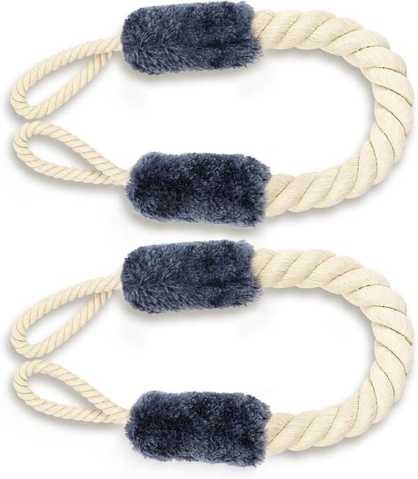 Dörrstoppsrep för barn och husdjur, 60 cm säkerhetsrep i bomull, 2-pack, blå