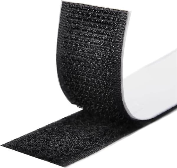 Selvklæbende Velcro, 10 meter - Sort Velcro