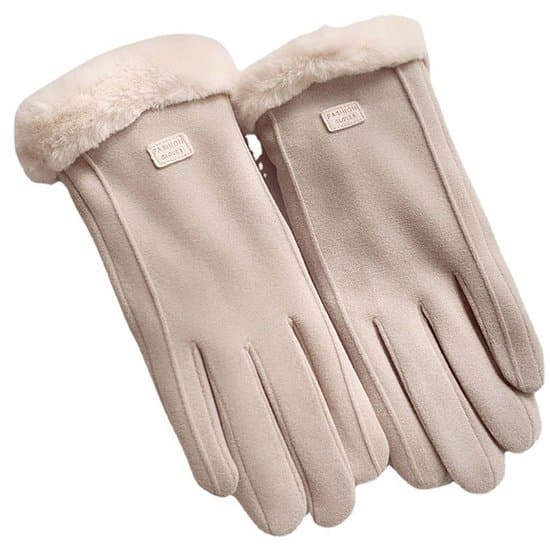 Handsker - Damehandsker - Touchscreen - Damevinterhandsker - Elfenbenshvid - Hjorteskind