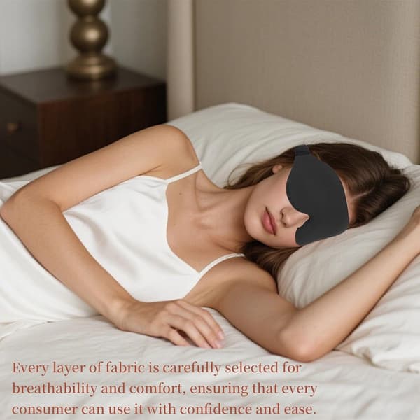 3D sovemaske for sidesovere, pustende og trykkfri, unisex, grå.