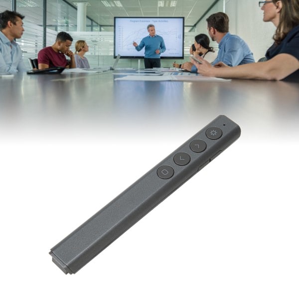 Esitystikku 30m Kantama RF 2.4GHz Plug and Play Langaton Esittelijän Kaukosäädin Keynotelle PPT:lle Musta