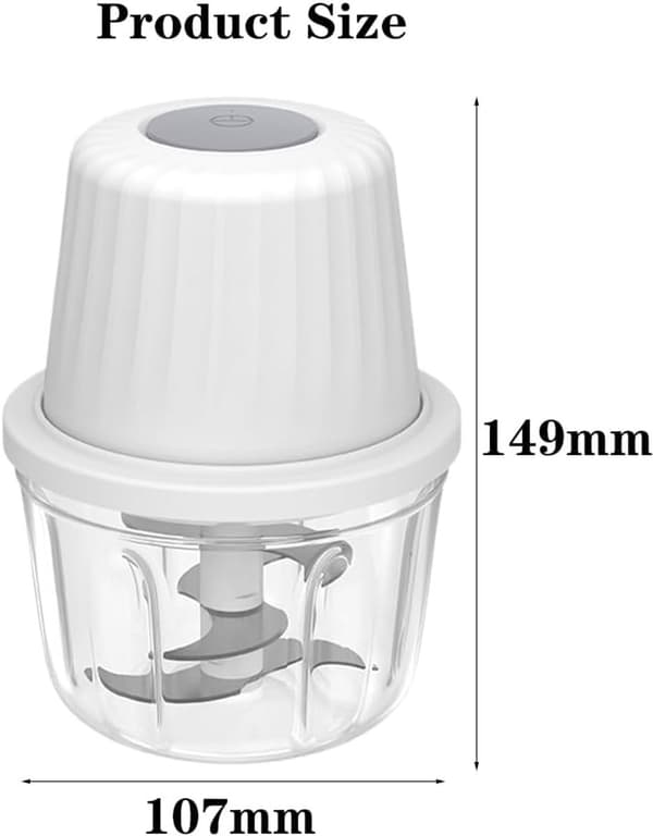 ING Elektrisk Hackare - 400 ml - Lök - Grönsaker - Kött - Vitlök - USB Lökhackare - Liten Elektrisk Lökhackare