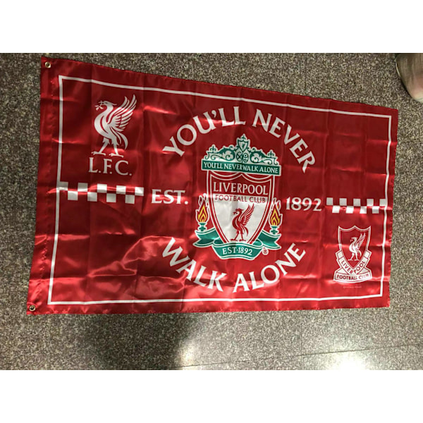 Äkta fotbollsbanderoll nr 4 fanflagga satin Liverpool flagga sjal flagga silkestryckt flagga