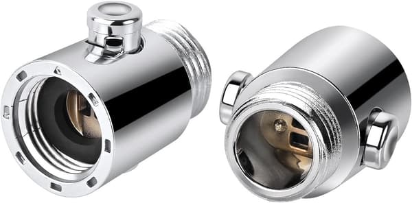 Duschmunstycke avstängningsventil - 2-pack - Tryckknappsstyrventil - G1/2 universalstorlek - Silver