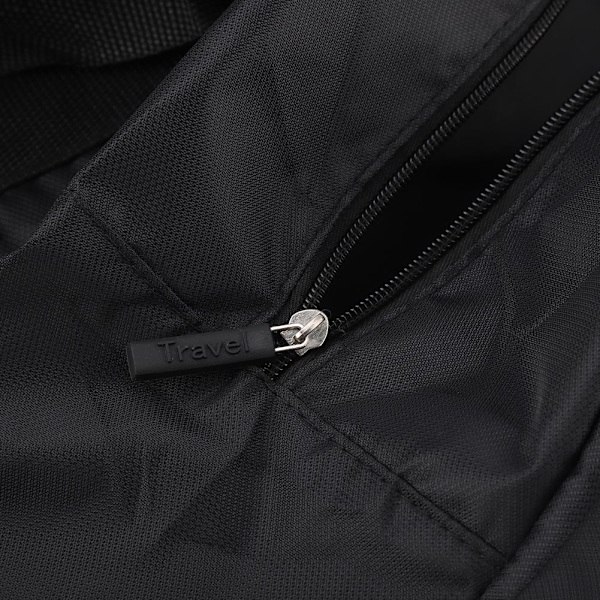 Bærbar vanntett nylon oppbevaringspose for sengetøy med glidelås (svart)