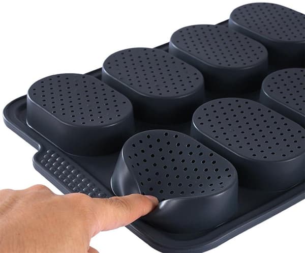 ING Allecto Plus, Silikone bageform med 8 rum til baguettes, Ideel til bagning, Varmebestandig