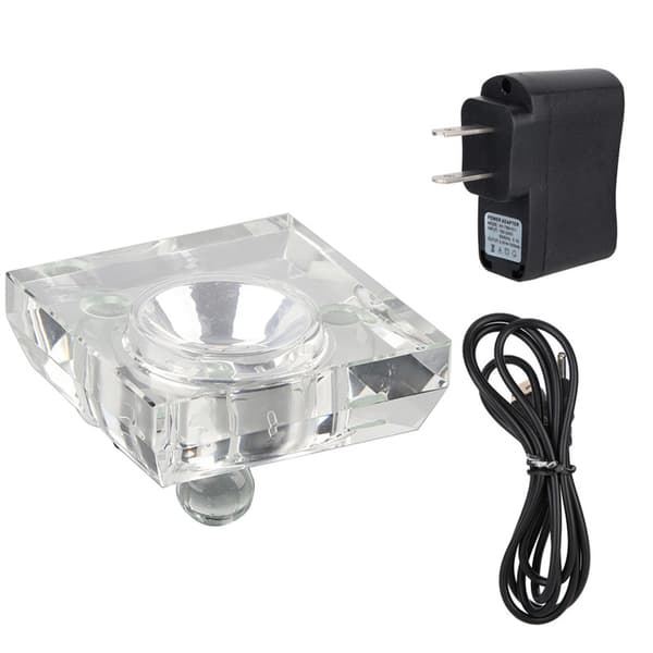 7 färger Mini 3D Kristall LED Ljusbas Displayställ för Heminredning med USB-kabel