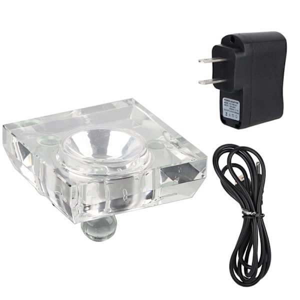 7 farger Mini 3D Krystall LED Lysbase Displaystativ for hjemmeinnredning med USB-kabel