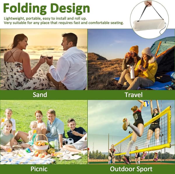 ING 1 stk. - Beige - Sammenklappelig campingstol - Foldbar strandstol