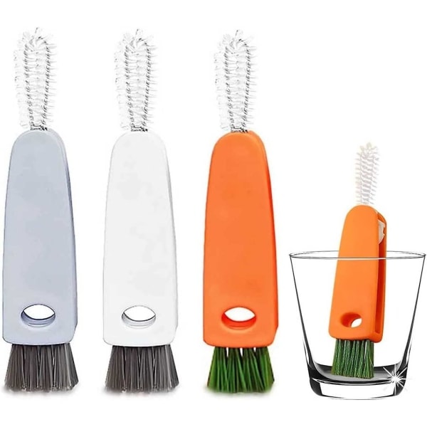 Pieces Bottle Cleaning Brush, 3 in 1 Multi-functional Cute Carrot Cup Lid Groove Cleaner, Portable Collapsible Gap Brush