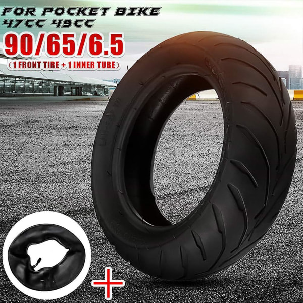 For- og bakdekk + slange 90/65/6.5 110/50/6.5 for 47cc 49cc Mini Pocket Bike