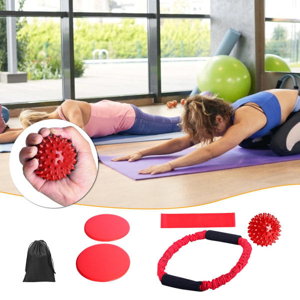 Yoga Fitness O-Ring Stretchband Sex-delad Stretchband för Yogaövningar