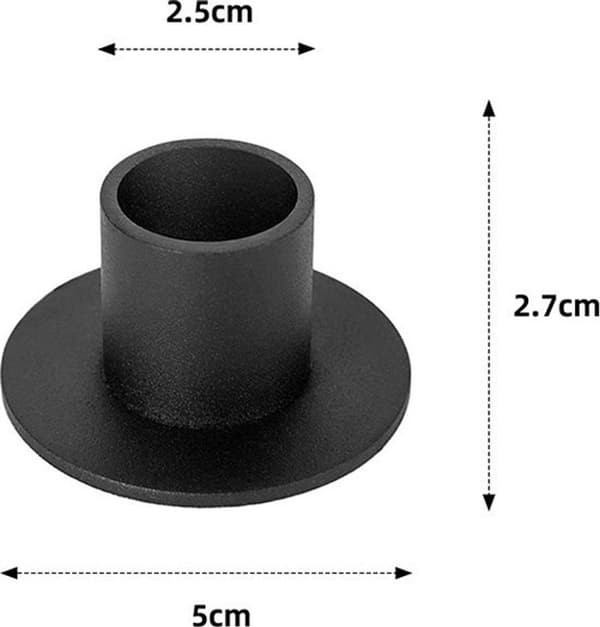 ING Lysestaker - 4 stk - Φ2.5 cm - Jern - Svart