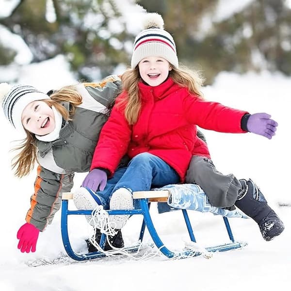Unisex Vintervantar för Barn, Handskar Vinter, 12-pack, Vinterset, Varma, Töjbara, Ljusrosa