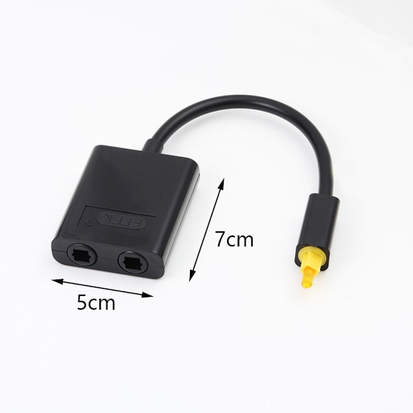 Optisk Splitter 1 In 2 Ut Digital Toslink Splitter 1 in 2 Ut Audio Adapter Kabel för TV, DVD, Soundbar - Svart
