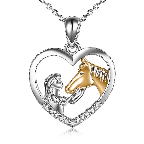 Girl and horse necklace for girls Sterling silver horse jeweler