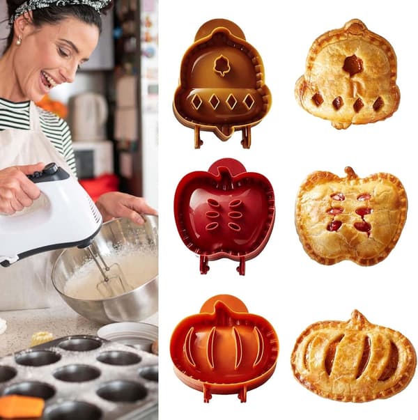 Tre-delt bageform sæt - småkageudstikker - bagning - mini kageform til fest - efterårs kageform - egnet til Thanksgiving, Halloween, jul