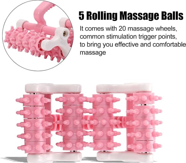 Massageutrustning - Ben fascia roller - Muskelroller - Rosa