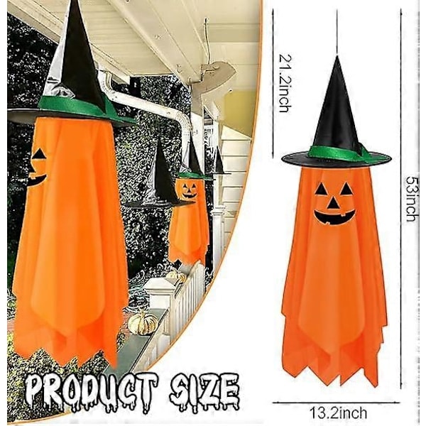 Halloween Utomhus Hängande Dekorationer - 1-pack Halloween Hängande Pumpa Dekorationer Pumpa Spöke Orange Söt Pumpa Dekoration