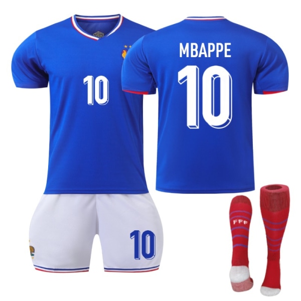 2024-2025 Säsong UEFA Frankrike Mbappe Nr.10 Jersey Set NO.10 Mbappe 26(145-150cm)