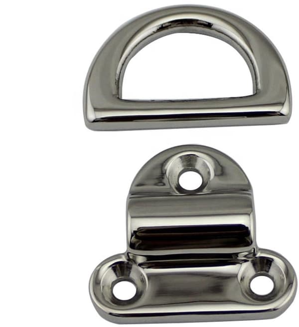 316 rustfritt stål rigging hardware, 8mm sammenleggbar plate, øye, D-lås monteringsklips, 1 stk