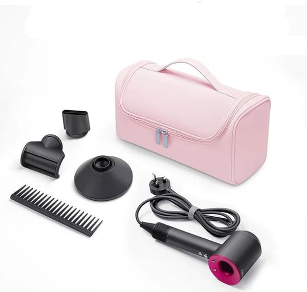 Lämplig för Dyson/Shark Flexstyle, PU vattentäta bärväskor, lämplig för Dyson/Shark Airwrap Flexstyle komplett styler (rosa)