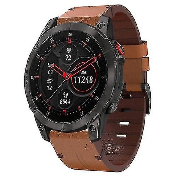 Garmin Epix Gen 2 Ægte Læderrem 22mm - Stålspænde