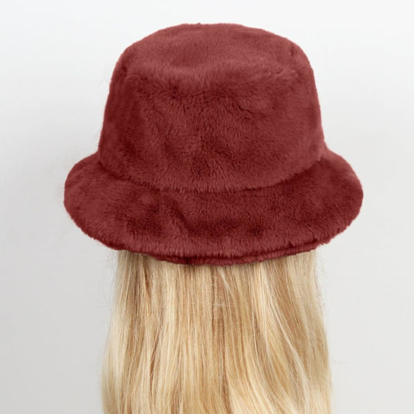 Fuzzy Fiskerihat til Mænd og Kvinder - Cool Vinterfiskerhat, Blød Spandhat til Børn og Voksne, Rød RED