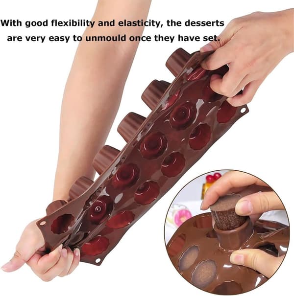 18 X Silikon Mini Cannelé Form - Canele Bakform - Silikon Bakform - Diameter 3,5 mm - Non-stick - Canele Formar - Cannelé Muffin Formar
