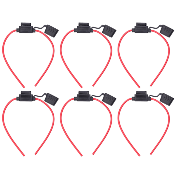 10-pak vandtætte inline-sikringsstik med smeltesikring, nem kabeltræk og 12AWG, 30A sikring