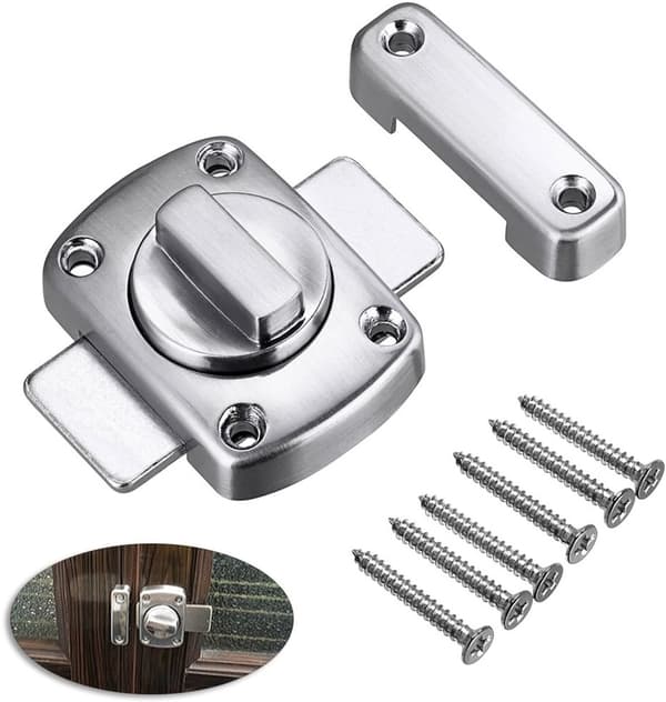 Skjutlås - med skruvar - säkerhetslås - dörrlås - regel - säkerhetsdörrlås - 2-pack