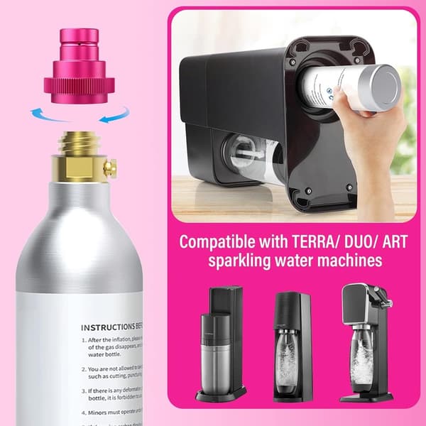 CO2 Hurtigadapter - CO2 Brusadapter for Sodastream (Rosa)