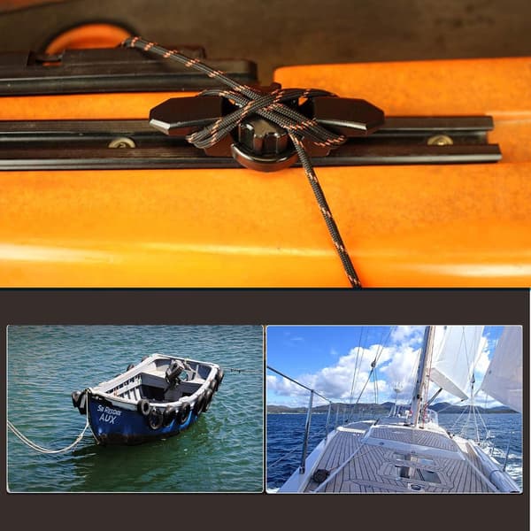 2-pack, kajak ankarpunktsklämma, kajak skenfäste repklämma, kajakfisketillbehör, svart