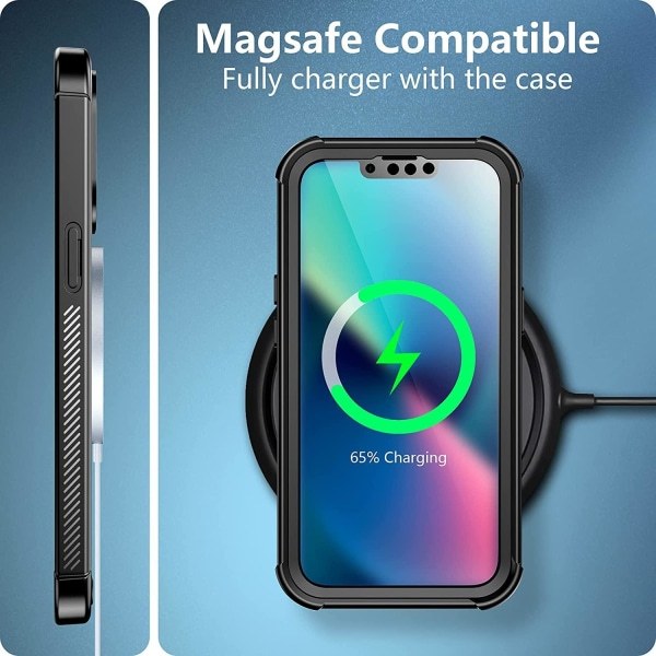 C4U® Shockproof Defence - iPhone 13 - Stötsäkert skal 3-i-1 Svart iPhone 13