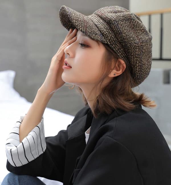 Dame Beret - Varm Vinter Beret - Egnet til 56-58 cm